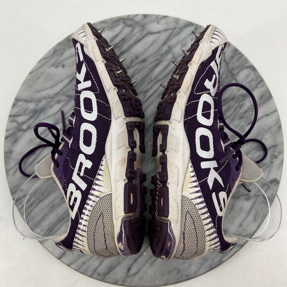 Brooks Womens 9 Track & Field Running Shoes Purple Mach 12 Spikes 1200761B511 - Picture 6 of 13